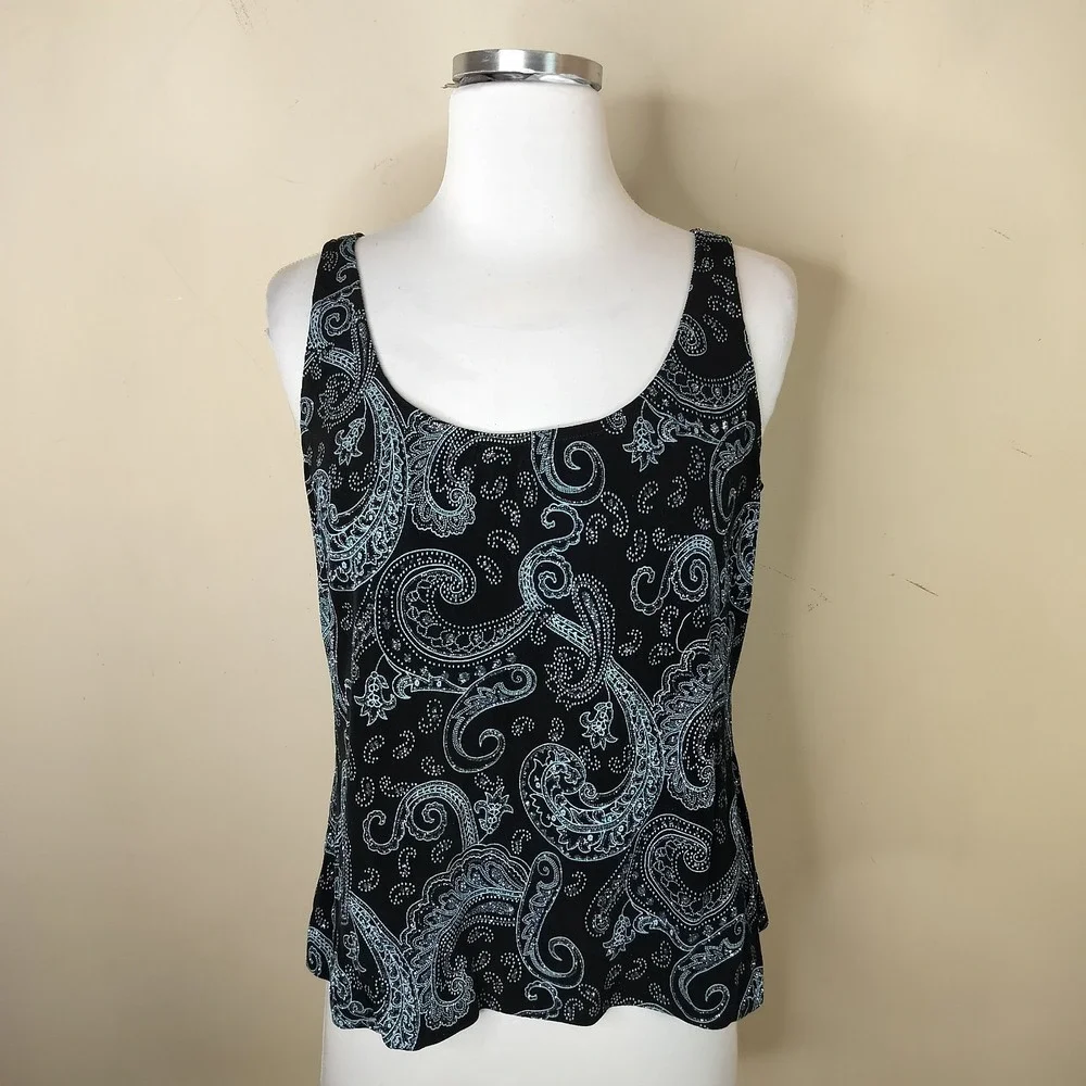 Alex Evenings‎ Jacket + Tank Set Paisley Floral Shimmer